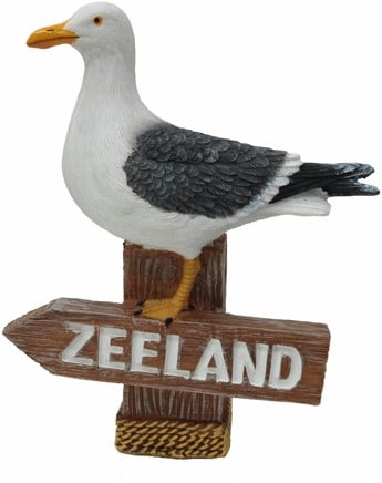 [A-018910] Meeuw Maritiem op Paalhoofd Zeeland 13 cm