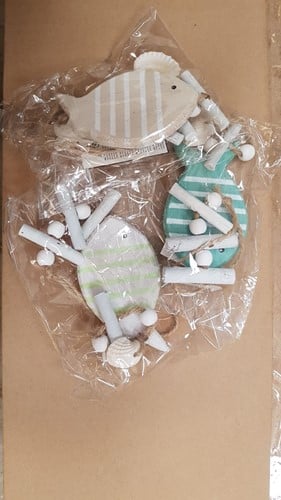 [A-019909] Schelpenhanger Hout Vissen 10-11 cm 3 Varianten