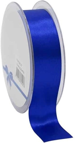 [A-024446] Dubbelsatijn lint Kobaltblauw Koningsblauw 25 mm rol 25 meter