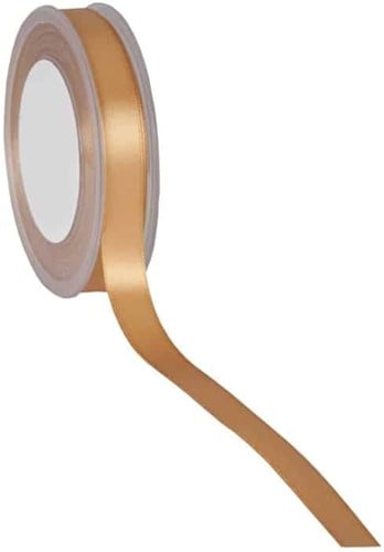 [A-024447] Dubbelsatijn lint Goud 15 mm rol 25 meter