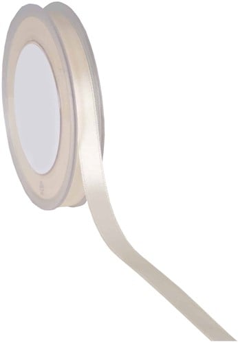 [A-024872] Dubbelsatijn lint Ivoor 10 mm rol 25 meter