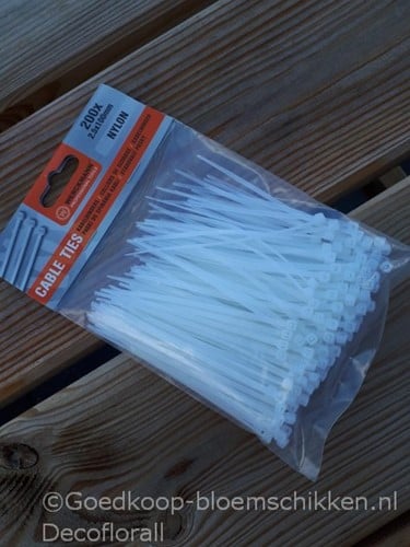 [A-016110] Tierips Kabelbinder 2,5x100 mm 200 stuks Diadeem Bruiloft Gala