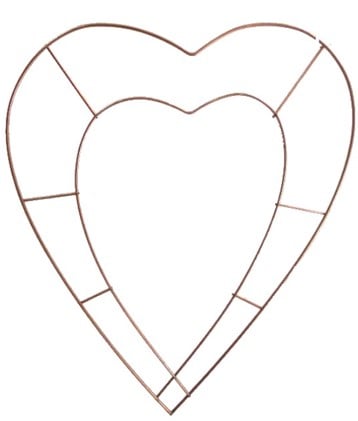 [A-019293] Metalen hartframe Koperkleur 45 cm per stuk