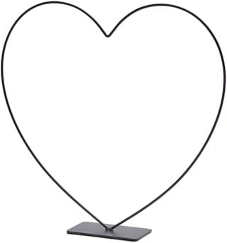 [A-022680] Metalen frame Hart staand op voet Zwart 30 cm