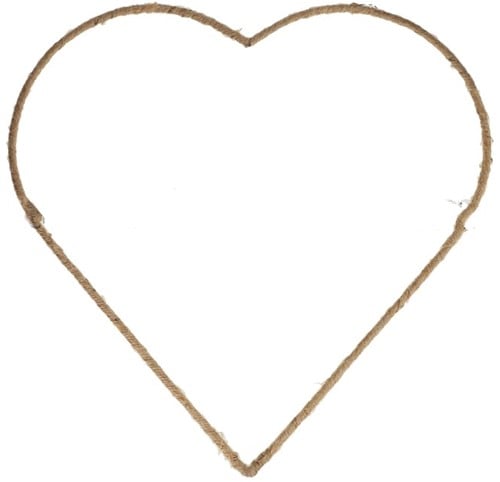 [A-022693] Metalen Hart natuur omwikkeld 35 cm