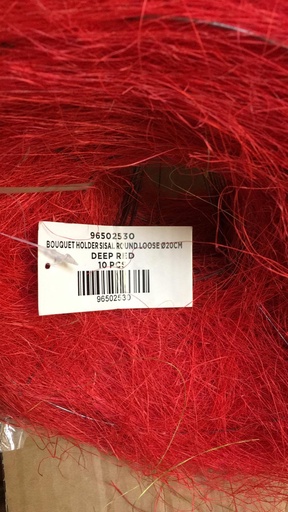 [A-002601] Boekethouder Sisal rond los Dieprood 20 cm