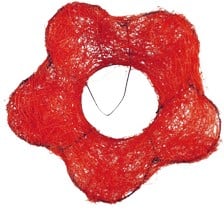 [A-009956] Boekethouder Sisal Bloemvorm Rood 15 cm