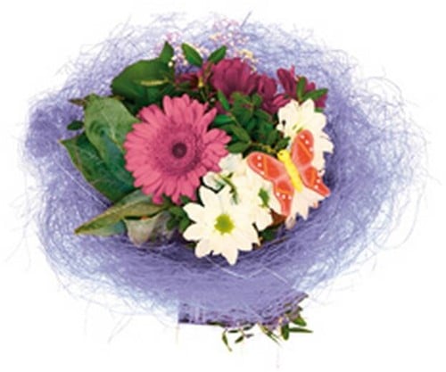 [A-027338] Boekethouder Sisal Lila 25 cm