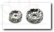 [A-008422] Pin Deco Diamantring Pimp de Parel Zilver 8 mm 15 st doosje