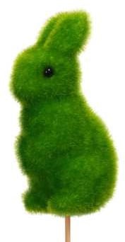 [A-025338] Bijsteker Konijn haasje Groen 11 cm op stok 30 cm pak 4 stuks