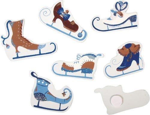 [A-011970] Strooihoutjes Schaats-snoepjes 3-5 cm 6 motieven zak 12 stuks
