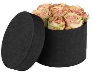 [A-022991] Bloemendoos Zwart hoedendoos karton excl. decoratie Ø14xH10 cm