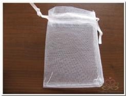 [A-015493] Cadeauzakje giftbag Organza Wit 12 cm pak ca. 50 stuks