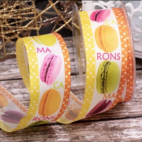 [A-027430] Lint met draad Macarons Taft 40 mm x 20 m