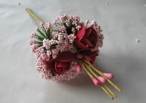 [A-009282] Corsage Miniroos New Style Pick Pink-Roze 