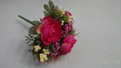 [A-011068] Bruidsmeisjesboeket Ranonkel Zijden frost Fuchsia 