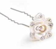 [A-008510] Decospeld Haarspeld Rose Strass diamantjes Doosje 12