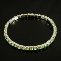 [A-005355] Polsarmband 1 rij Groen Zilver