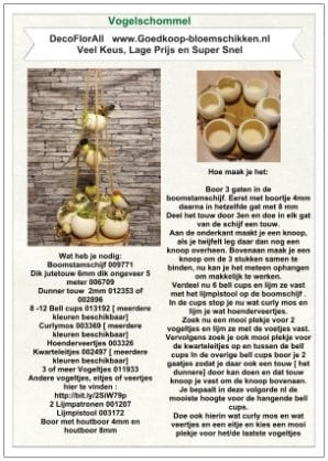 [A-016990] DIY Werkbeschrijving Vogelschommel 