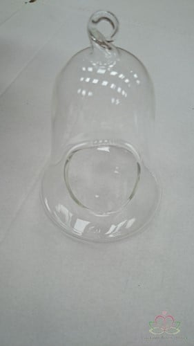 [A-010219] Glas Bel Waxinelichtje of Bloemen 18 cm hoog Doos 6 stuks