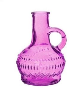 [A-027517] Gekleurd Glazen Flesje Lille Fuchsia Ø7 cm H10 cm per stuk