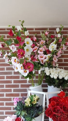 [A-013058] Stokroos Fuchsia Zijdenbloem 100 cm per stuk