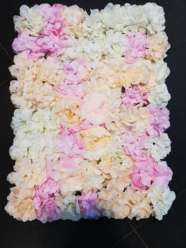 [A-023357] Flowerwall 40x60 cm Wit Roze Zalmkleur