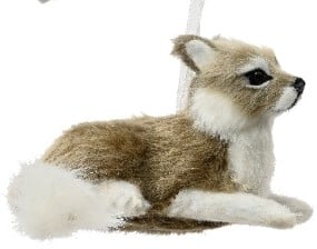 [A-027132] Vosje Bruin Wit liggend hanger per stuk