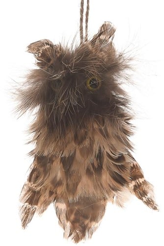 [A-011392] Fluffy Uiltje hanger Bruin 7x5x11 cm