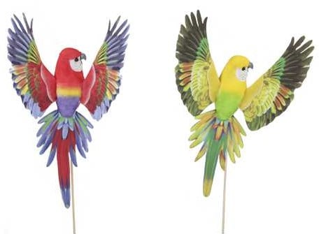 [A-023974] Parkieten 2 soorten op stok 50 cm 2 stuks