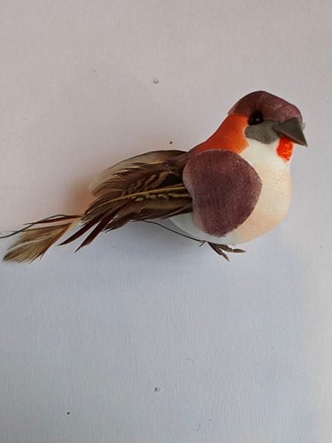 [A-025660] Vogeltjes Paars Oranje tint op draad per stuk