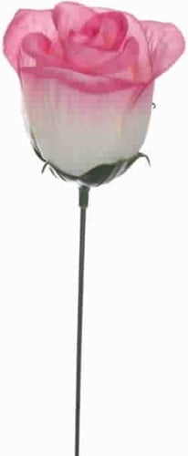 [A-012435] Zijden Roosjes Bud Pinkroze op draad per stuk