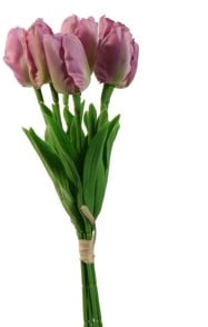 [A-027439] Tulpen Lavendel Zijden Merk: PURE 33 cm Bundel 5 stuks
