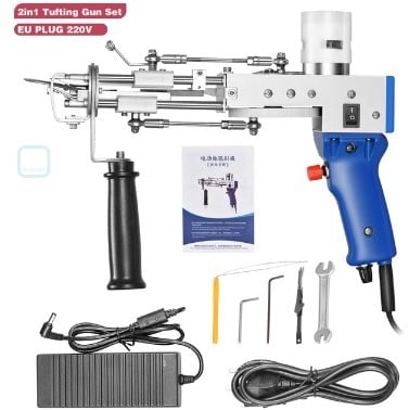 [A-025754] Tuftpistool 2in1 Tuften Blauw 220V per stuk 