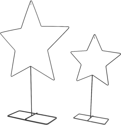 [A-027168] Metalen frame Ster Stervorm op voet set van 2 stuks Large