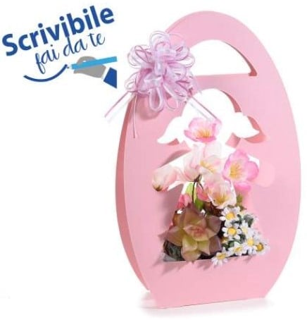 [A-023837] Bloementasje Meisje beschrijfbaar voor steekschuim of plantje