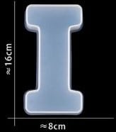 [A-024385] Siliconenmal Letter I voor Epoxy resin, zeep en kaarsen 16 cm per stuk