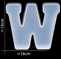 [A-024399] Siliconenmal Letter W voor Epoxy resin, zeep en kaarsen 16 cm per stuk
