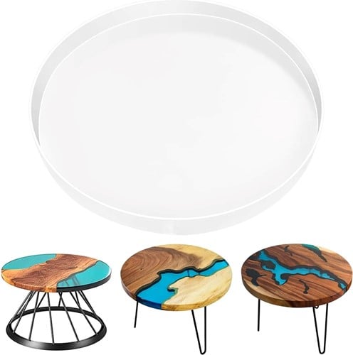 [A-025905] Grote siliconenmal voor salontafel epoxy 60 cm diameter en 6 cm diep herbruikbaar voor epoxy resin