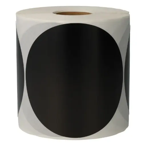 [A-028006] ZWARTE Blanco Stickers 120 Labels 8 cm Etiket Sluitsticker