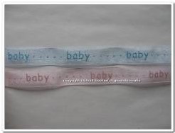 Lint geboorte Baby 15 mm  rol - 10-rose / rol 10 meter Lint geboorte