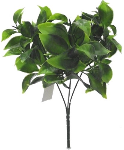 Vuller 28cm PLASTIC LEAFY BUSH GREEN corsage vuller of in klein potje