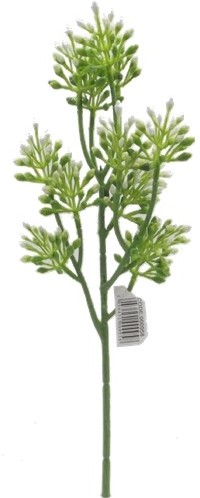 Corsagevuller 38cm PLASTIC BERRY SPRAY WHITE/GREEN voor boeketten of corsages