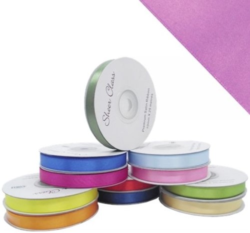 -Lint Antenne dubbelsatijn 10mm rol 25m Lavendel lavender Lint Antennelintje