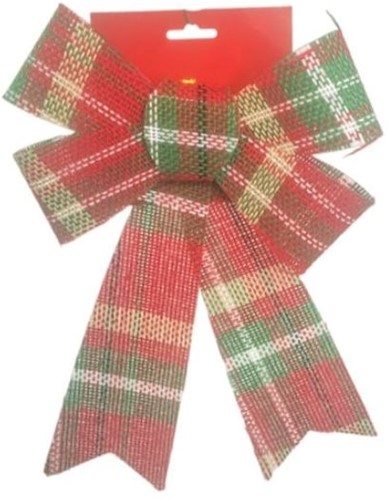 TARTAN RED/GREEN Kerststrik Christmas bow 30*9cm Strik kerst