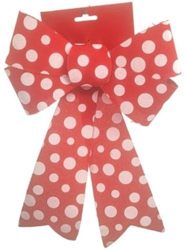 Strik rood Witte stippen / ook als Kerststrik Christmas bow 30*19cm Strik kerst