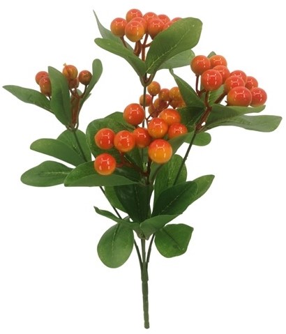 BERRY BUSH ORANGE 32cm Oranje bessen Kunst Bessentak Berry bush  