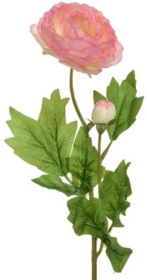 Actie Ranonkel Camelia ROZE L.8cm W.10cm H.57cm / stuk Ranonkel Camelia zijdebloem 