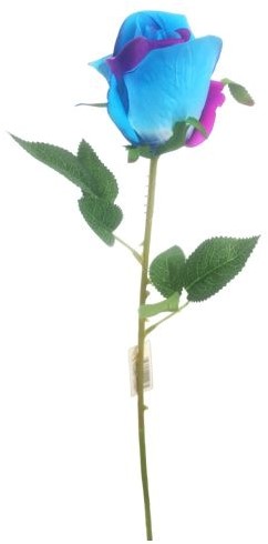 Zijderoos Kameleon roos 54cm VELVET TOUCH SINGLE ROSEBUD BLUE/PURPLE / stuk Chic groos per stuk
