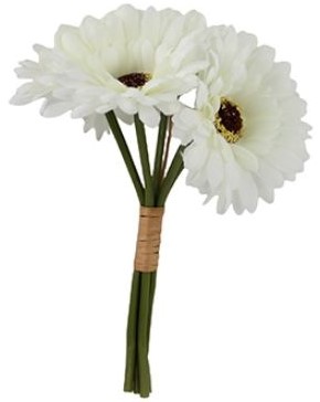 Zijde Gerbera Bundel - 6 Stuks - Ivory - Voor Bloemstuk, Boeket, Bruidsmeisjesboeketje of Corsage  voor bloemstuk, boeket, bruidsmeisjesboeketje of corsage